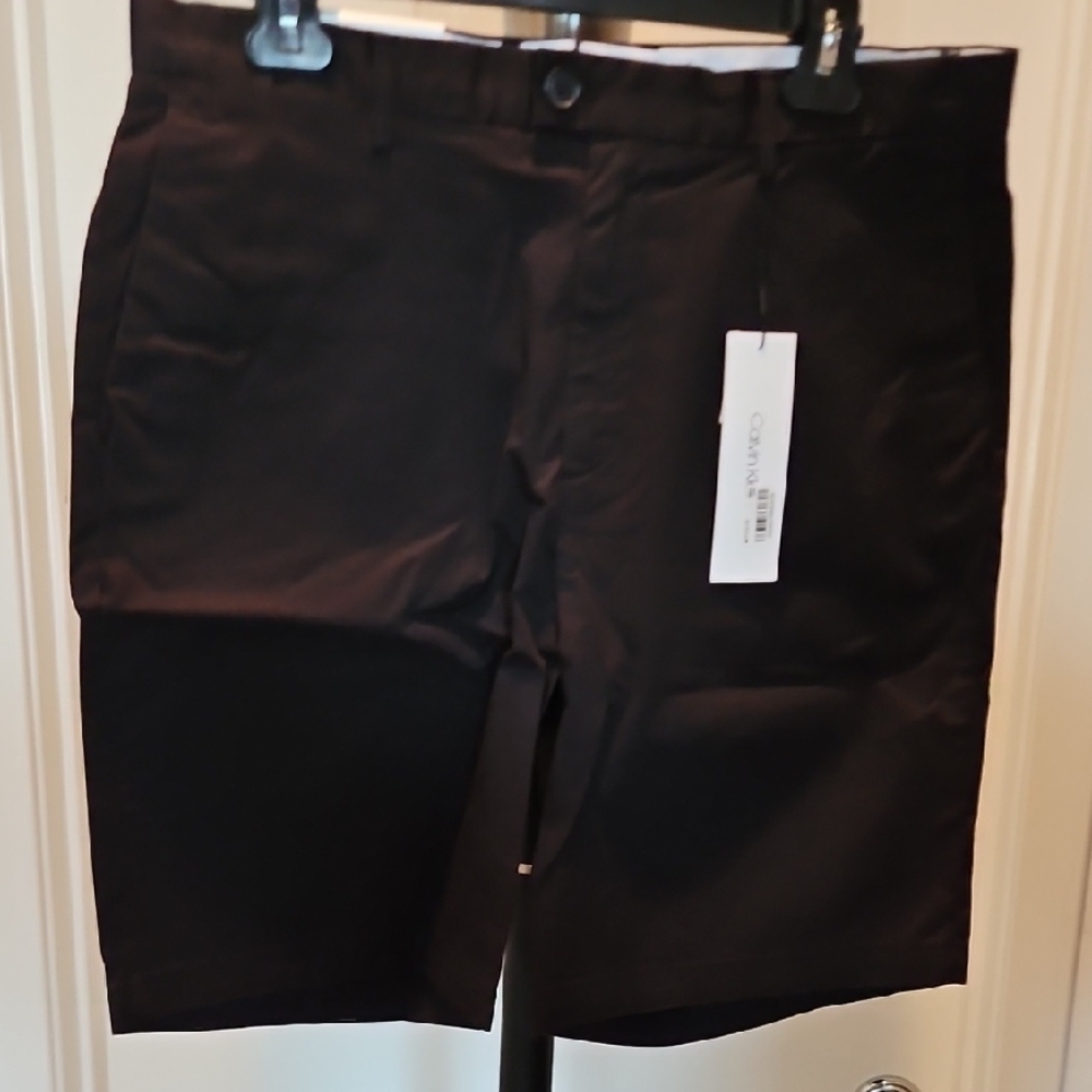 Calvin Klein Black Flat Front Shorts